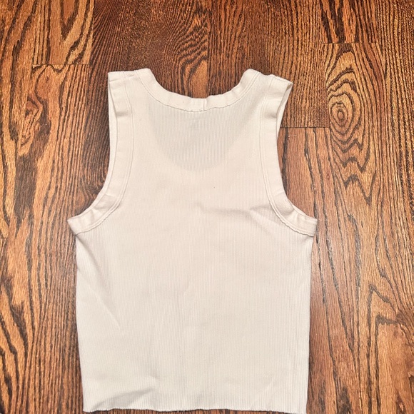 White Ribbed Tank Top - Picture 2 of 2